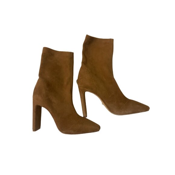 Raye Luxe Taupe Suede High Heel Vista  Ankle Boots - Picture 9 of 12